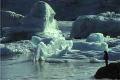 icebergs in ice--dammed lake